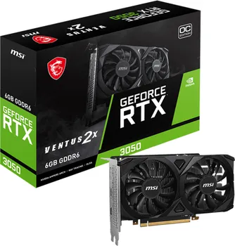 MSI VIDEO CARD NVIDIA GEFORCE RTX 3050 VENTUS 2X 6G OC (6GB GDDR6/96BIT, 1XDP, 2XHDMI) (1 / 6)