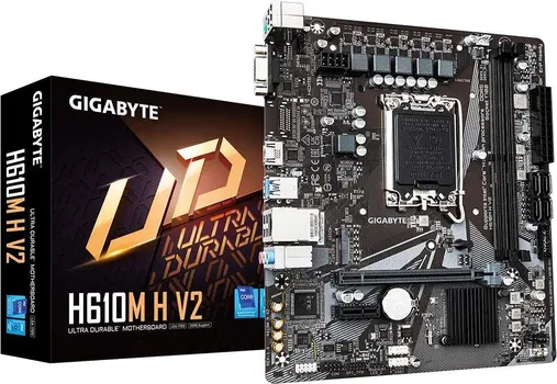 GIGABYTE MB H610M H V2 G10,LGA1700 2XDDR5 UP TO 96GB1XM.2 4X SATA, HDMI, 1XPS2 6XUSB (1 / 10)
