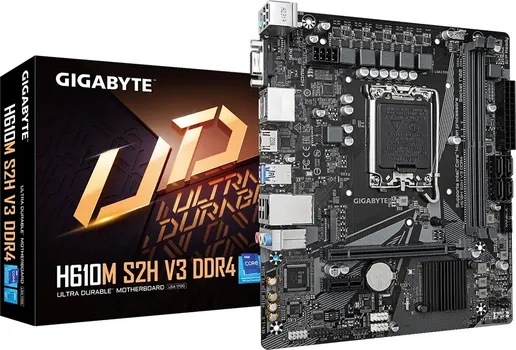 GIGABYTE H610M S2H V3 DDR4LGA1700 2XDDR4 M.2 4XSATA6XUSB HDMI, 2XDP, DVI, VGA (1 / 4)