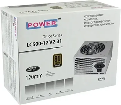 LC POWER PSU 500W 12CM V2.31OFFICE SERIES LC500-12 V2.314XSATA,1X PCIE,ACTIVE PFC,80+ BRONZE (1 / 4)