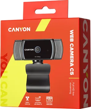 CANYON C5 1080P FULL HD 2.0MEGA AUTO FOCUS WEBCAM WITH USB2.0 CONNECTOR, 360 DEGREE ROTARY VIEW SCOPE, BUILT IN MIC, IC SUNPLUS2281, SENSOR OV2735, VIEWING ANGLE 65°, CABLE LENGTH 2.0M, BLACK (4 / 6)