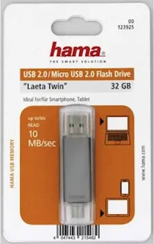 HAMA 32GB / USB 2.0 LAETA TWIN 10MB/S (1 / 3)