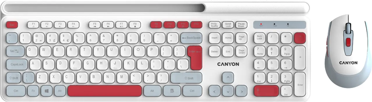 CANYON HSET-W5 EN/AD KEYBOARD+MOUSE AAA+AA WIRELESS WHITE (1 / 7)