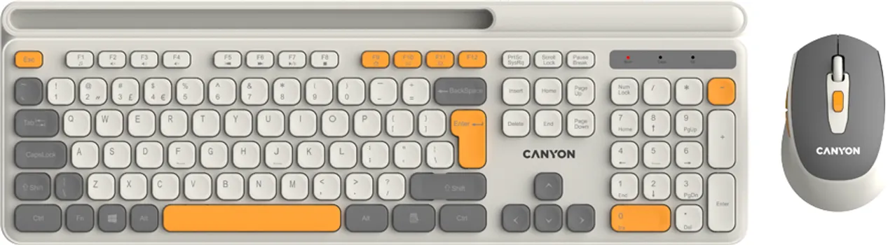 CANYON HSET-W5 EN/AD KEYBOARD+MOUSE AAA+AA WIRELESS BEIGE (1 / 7)