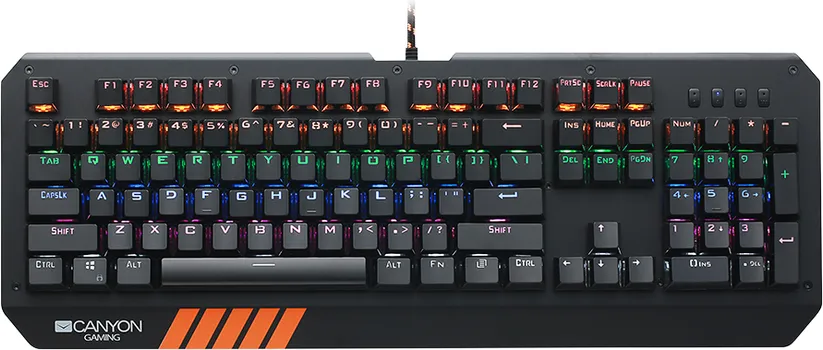 CANYON WIRED MULTIMEDIA GAMING KEYBOARD WITH LIGHTING EFFECT, 108PCS RAINBOW LED, NUMBERS 104KEYS, EN DOUBLE INJECTION LAYOUT, CABLE LENGTH 1.8M (1 / 9)