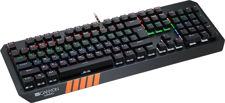 CANYON WIRED MULTIMEDIA GAMING KEYBOARD WITH LIGHTING EFFECT, 108PCS RAINBOW LED, NUMBERS 104KEYS, EN DOUBLE INJECTION LAYOUT, CABLE LENGTH 1.8M (2 / 9)
