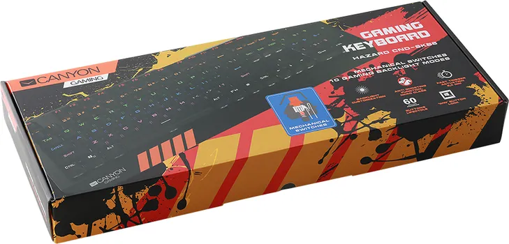 CANYON WIRED MULTIMEDIA GAMING KEYBOARD WITH LIGHTING EFFECT, 108PCS RAINBOW LED, NUMBERS 104KEYS, EN DOUBLE INJECTION LAYOUT, CABLE LENGTH 1.8M (5 / 9)