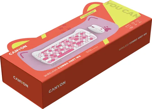 CANYON HSET-W6 EN/AD KEYBOARD+MOUSE KITTY EDITION AAA+АА WIRELESS PINK (2 / 6)