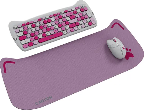 CANYON HSET-W6 EN/AD KEYBOARD+MOUSE KITTY EDITION AAA+АА WIRELESS PINK (3 / 6)