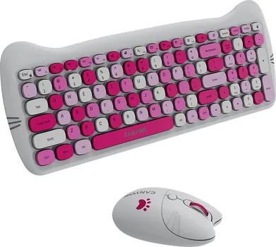 CANYON HSET-W6 EN/AD KEYBOARD+MOUSE KITTY EDITION AAA+АА WIRELESS PINK (5 / 6)