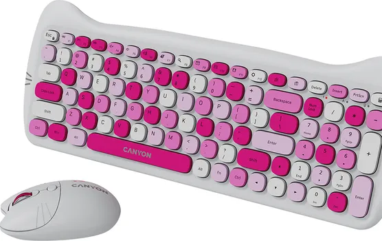 CANYON HSET-W6 EN/AD KEYBOARD+MOUSE KITTY EDITION AAA+АА WIRELESS PINK (6 / 6)