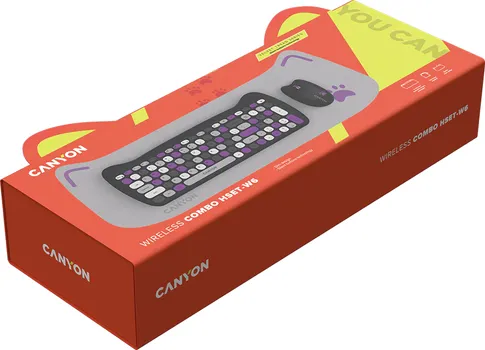 CANYON HSET-W6 EN/AD KEYBOARD+MOUSE KITTY EDITION AAA+АА WIRELESS VIOLET (2 / 6)