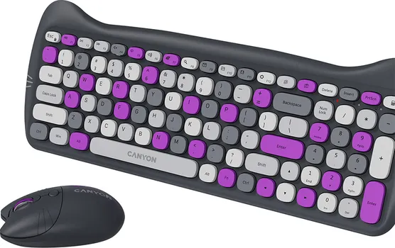 CANYON HSET-W6 EN/AD KEYBOARD+MOUSE KITTY EDITION AAA+АА WIRELESS VIOLET (4 / 6)