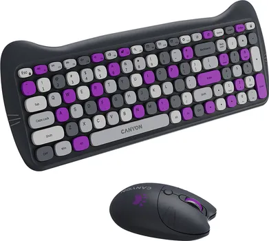 CANYON HSET-W6 EN/AD KEYBOARD+MOUSE KITTY EDITION AAA+АА WIRELESS VIOLET (5 / 6)