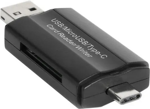 DM-HC45 3-IN-1 USB/MICRO USB/TYPE-C TF MEMORY CARD READER DATA TRANSFER ADAPTER OTG HUB (1 / 9)
