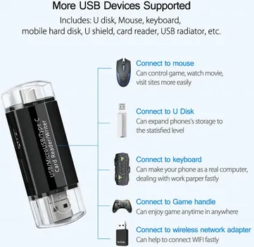 DM-HC45 3-IN-1 USB/MICRO USB/TYPE-C TF MEMORY CARD READER DATA TRANSFER ADAPTER OTG HUB (7 / 9)