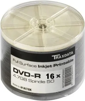 TRAXDATA OPTIČKI MEDIJ DVD-R 16X SPINDLE 50 WHITE FULL PRINTABLE (1 / 1)