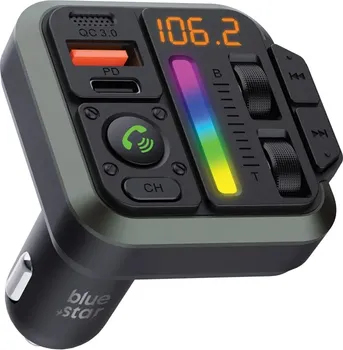 BLUE STAR TRANSMITER FM QC3.0 PD 20W AUTOBEAT MT04B BLACK (1 / 7)