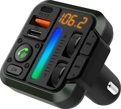 BLUE STAR TRANSMITER FM QC3.0 PD 20W AUTOBEAT MT04B BLACK (2 / 7)