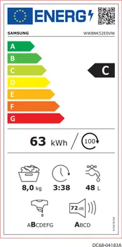 SAMSUNG WW 8 NK52 E0 VW/LE SAMOSTOJEĆA MAŠINA ZA PRANJE VEŠA [8KG / 1200 RPM]