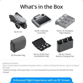 DJI AIR 3S FLY MORE COMBO + RC2, 4K/60FPS HDR VIDEO, 50 MP, 70MM TELE CAMERA, 45-MIN FLIGHT TIME (5 / 11)