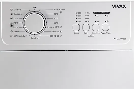 VIVAX WTL-120715CB [7KG / 1200 RPM / 15 PROGRAMS / SLIM MODEL] (7 / 12)
