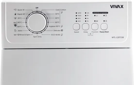 VIVAX WTL-120715CB [7KG / 1200 RPM / 15 PROGRAMS / SLIM MODEL] (9 / 12)