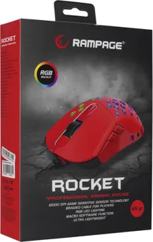 RAMPAGE MIŠ GAMING SMX-R66 ROCKET ULTRA LIGHT RED RGB LED 12000DPI (4 / 5)