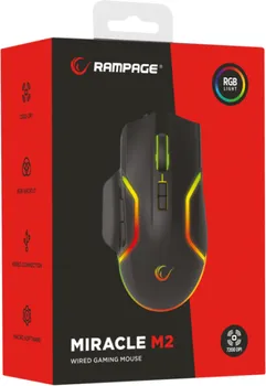 RAMPAGE MIŠ GAMING MIRACLE M2, USB BLACK, 8 BUTTONS, RGB 7200DPI (3 / 5)