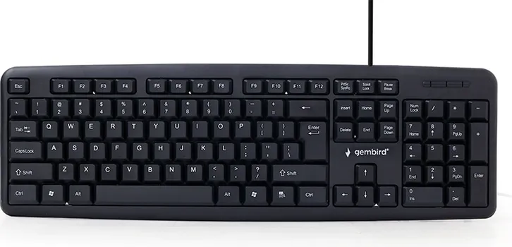 GEMBIRD TASTATURA, KB-U-103, STANDARD KEYBOARD, USB, US LAYOUT, BLACK (1 / 2)