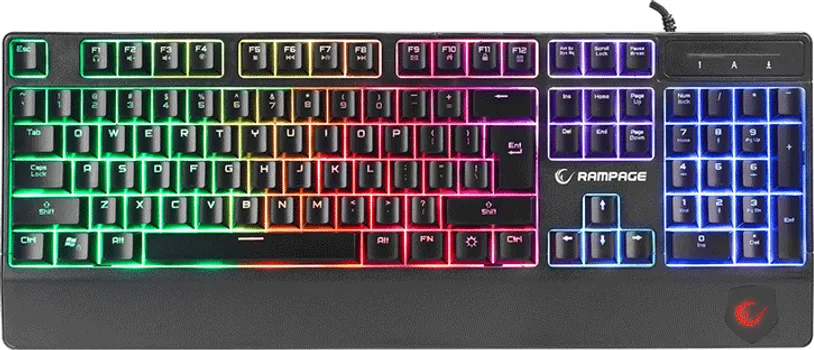 RAMPAGE TASTATURA GAMING KB-R34 WINNER SEMI MECHANICAL US LAYOUT RAINBOW ILLUMINATED GAMING KEYBOARD (2 / 5)