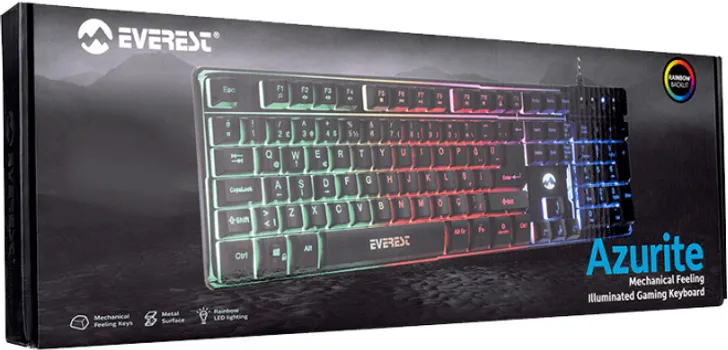 EVEREST TASTATURA GAMING KB-GX9 BLACK USB RAINBOW COLOR BACKLIGHT, BIH LAYOUT (3 / 4)