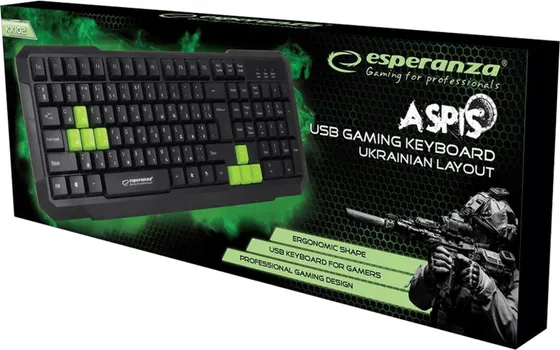 ESPERANZA TASTATURA, GAMING, USB, ASPIS GREEN - EGK102G (2 / 2)
