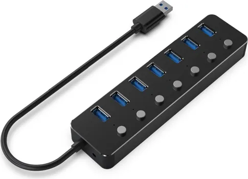 GEMBIRD USB HUB 3.1 (GEN 1) 7 PORT SA PREKIDACIMA UHB-U3P7P-01 (1 / 1)