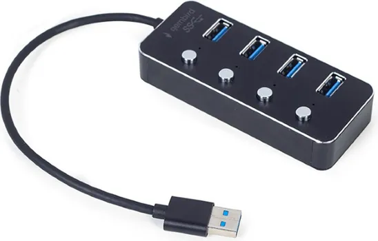 GEMBIRD USB HUB 3.1 (GEN 1) 4 PORT SA PREKIDACIMA UHB-U3P4P-01 (1 / 1)