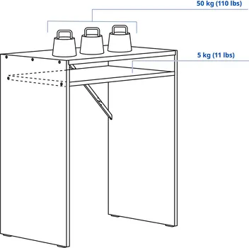 IKEA TORALD RADNI STO, BIJELA, 65X40CM 904.939.55 (7 / 7)