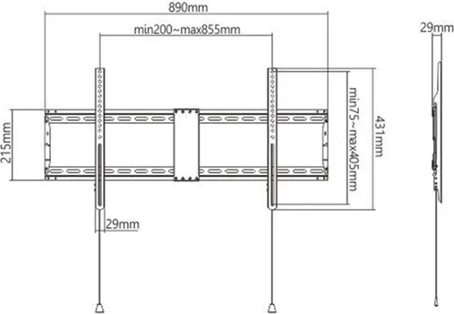 GEMBIRD ZIDNI NOSAČ WM-90F-01 FIKSNI, 43 -90 (2 / 3)