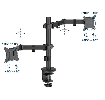 GEMBIRD NOSAČ ZA DVA MONITORA MA-D2-03, MONTAŽA NA STOL, TILT, SWIVEL), 17 -32 , UP TO 9 KG (3 / 5)