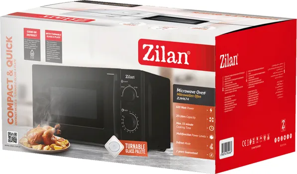 ZILAN / FLORIA MIKROVALNA PEĆNICA, 600 W, ZAPREMINA 20 L,CRNA - ZLN4674 (2 / 2)