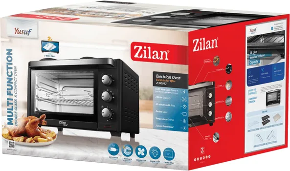 ZILAN / FLORIA MINI PEĆNICA SA GRILOM + VENTILATOR, 28 L, 3200 W, CRNA - ZLN0997 (2 / 6)
