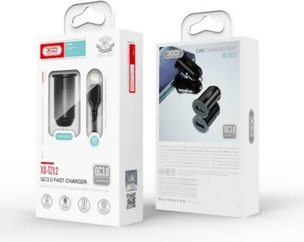 XO TZ12 CAR CHARGER QC3.0 18W + MICRO USB CABLE 1M (2 / 2)