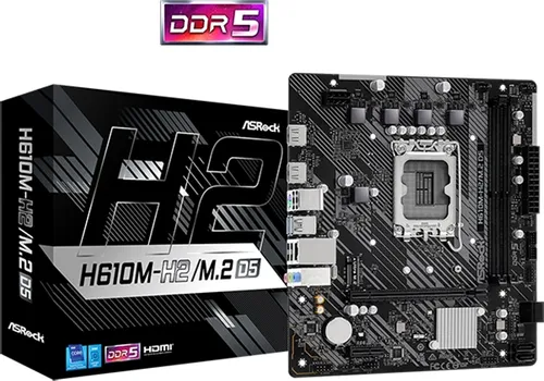 ASROCK H610M-H2/M.2 D5 H610M-H2/M.2 D5 /S1700 (12TH+13TH GEN), INTEL H610, 2XDDR5, PCIE 4.0 X16, PCIE (1 / 1)