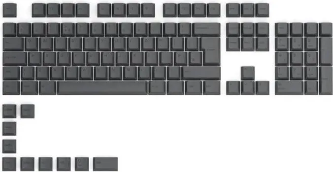 GLORIOUS GPBT KEYCAPS (BLACK ASH/115PCS) - ISO - RASPORED TASTATURE: UK LAYOUT - BROJ KOMADA: 115 - MATERIJAL: PBT