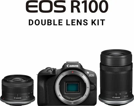 CANON EOS R100 KIT 18-45MM + 55-210MM 6052C036 TIP: DSLM, EFEKTIVNI PIKSELI: 24.1 MPIX, VELIČINA EKRANA: 3 , SENZOR SLIKE: CMO (2 / 2)