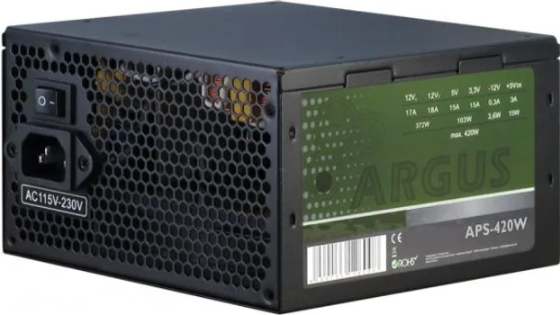 INTER-TECH PSU ARGUS APS-420W12CM FAN, MAINBOARD 20+4PINPCI-EXPRESS 6+2PIN, 3X SATA, 1X FLOPPY (2 / 2)