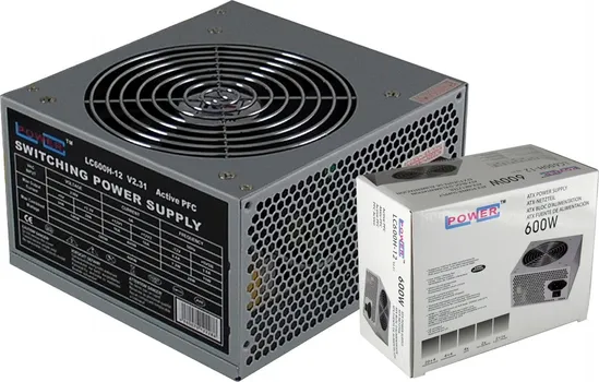 LC POWER PSU 600W 12CMLC600H-12 V2.31 OFFICE SERIES4+4 PIN, 6X SATA, 2X PCIE, ACTIVE PFC (1 / 3)