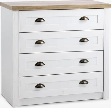 JYSK KOMODA MARKSKEL 4 LADICE BIJELA/BOJA HRASTA (1 / 12)
