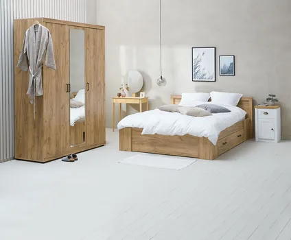 JYSK KOMODA MARKSKEL 4 LADICE BIJELA/BOJA HRASTA (12 / 12)