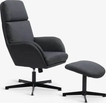 JYSK FOTELJA S TABUREOM TANKEDAL TAMNO SIVA TKANINA (1 / 8)