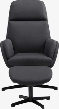 JYSK FOTELJA S TABUREOM TANKEDAL TAMNO SIVA TKANINA (7 / 8)